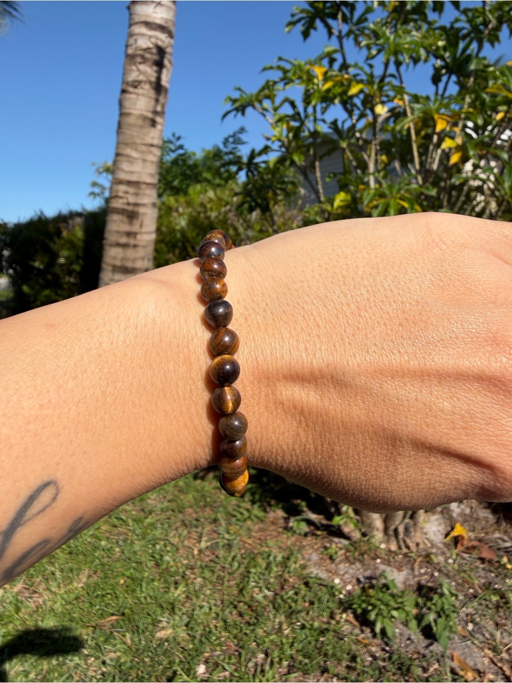 Brown Tiger Eye Beaded Stretch Bracelet